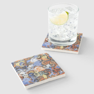 Abstract Colours Painting Stone Coaster