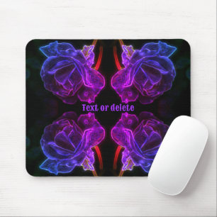 Abstract Colours Rose Flower Personalised Mouse Mat