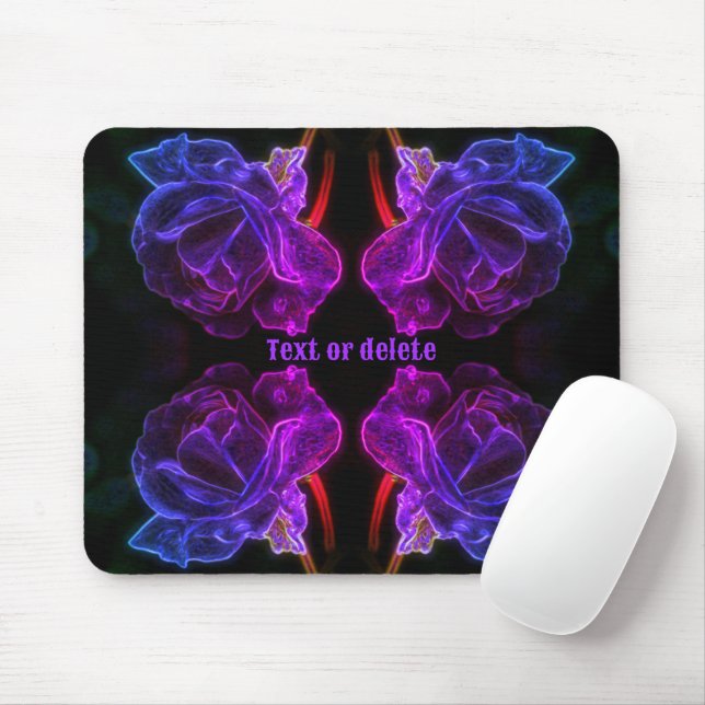 Abstract Colours Rose Flower Personalised Mouse Mat (With Mouse)