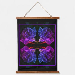 Abstract Colours Rose Flower Purple  Hanging Tapestry