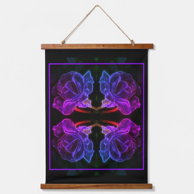Abstract Colours Rose Flower Purple  Hanging Tapestry (Front)