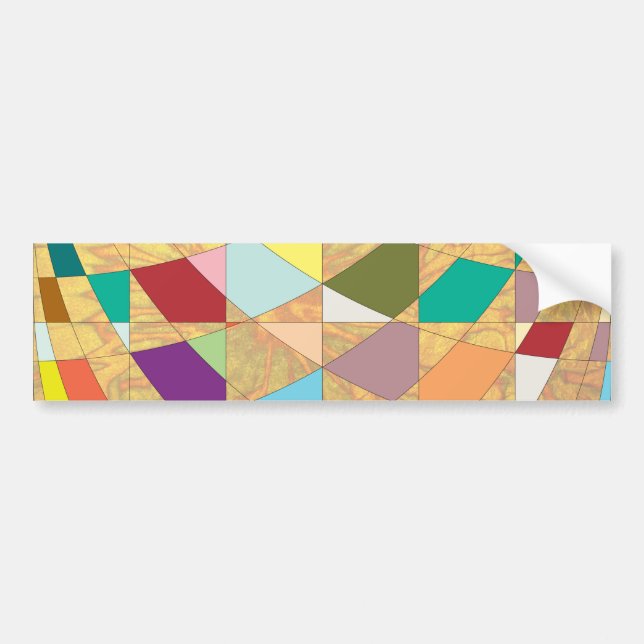 Abstract Colours Sun Burst Bumper Sticker (Front)
