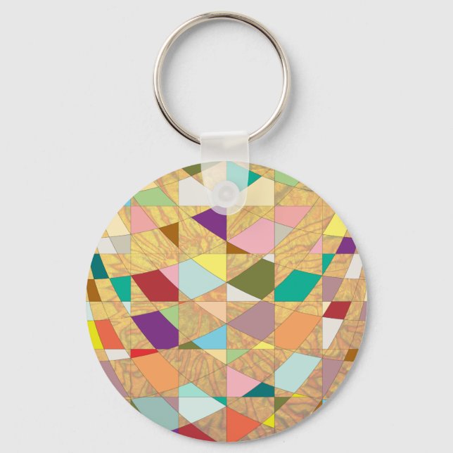 Abstract Colours Sun Burst Key Ring (Front)