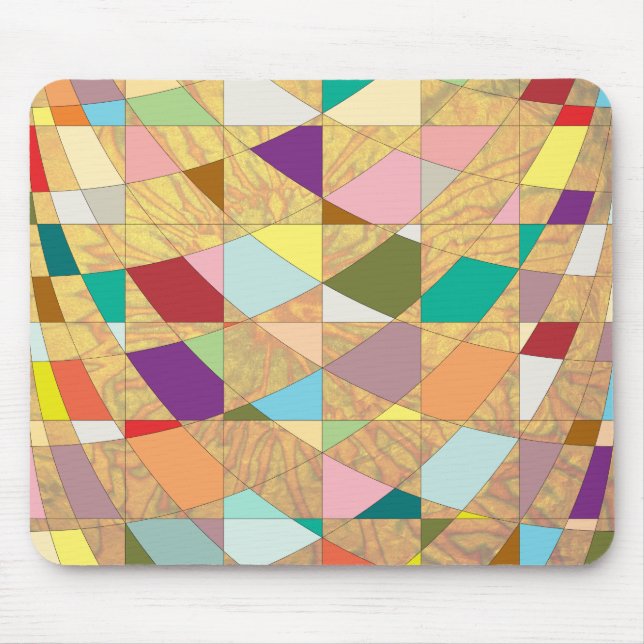 Abstract Colours Sun Burst Mouse Mat (Front)
