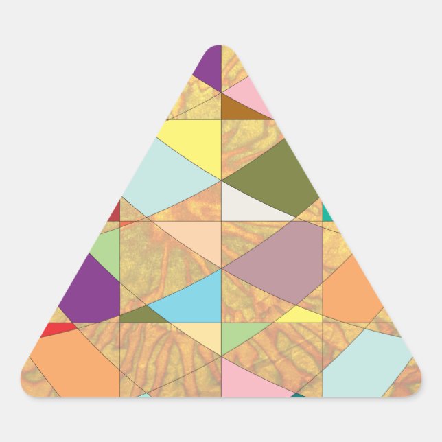 Abstract Colours Sun Burst Triangle Sticker (Front)