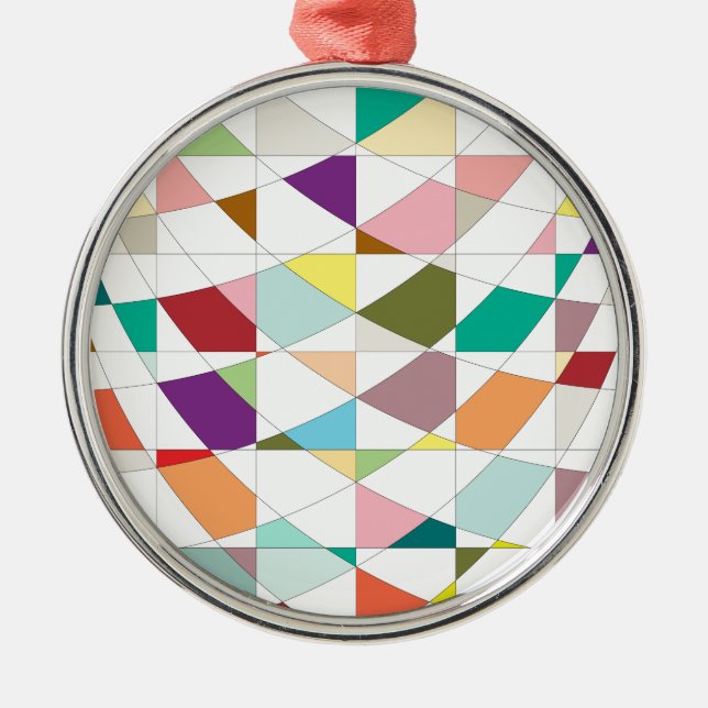 Abstract Colours Tapestry Metal Tree Decoration (Front)