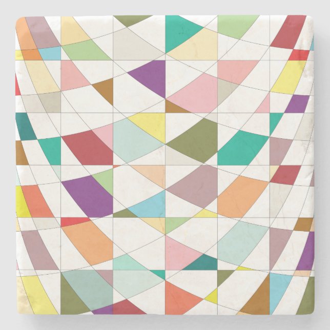 Abstract Colours Tapestry Stone Coaster (Front)