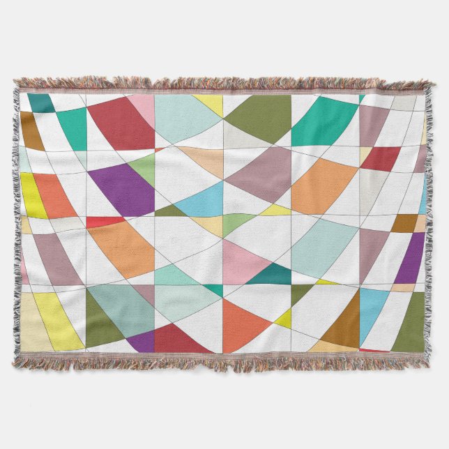 Abstract Colours Tapestry Throw Blanket (Front)