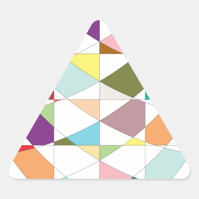 Abstract Colours Tapestry Triangle Sticker (Front)