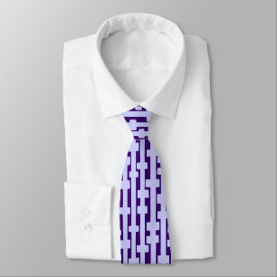 Abstract Columns - Powder Blue on Deep Purple Tie