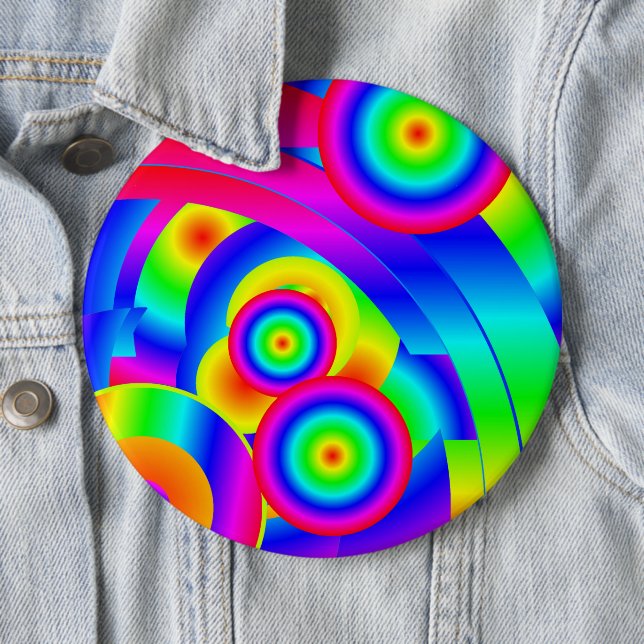 Abstract Comet 6 Cm Round Badge (In Situ)