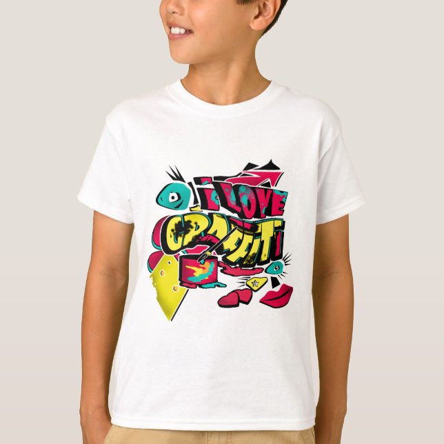 Abstract comics graffiti style text grunge urban c T-Shirt (Front)