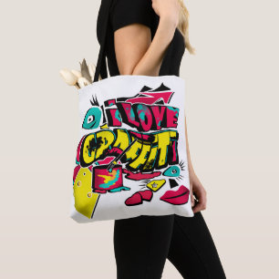 Abstract comics graffiti style text grunge urban c tote bag