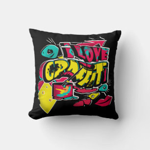 Abstract comics graffiti text grunge urban lips he cushion