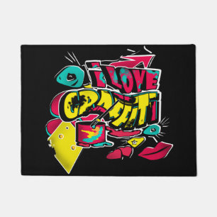 Abstract comics graffiti text grunge urban lips he doormat