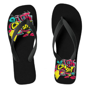 Abstract comics graffiti text grunge urban lips he flip flops