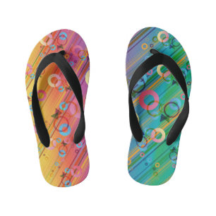 Abstract Composition Kid's Flip Flops