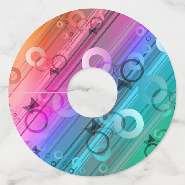 Abstract Composition Wine Glass Tag (Front)