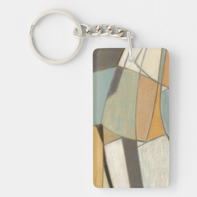 Abstract Composition with Muted Colours Key Ring (Front)