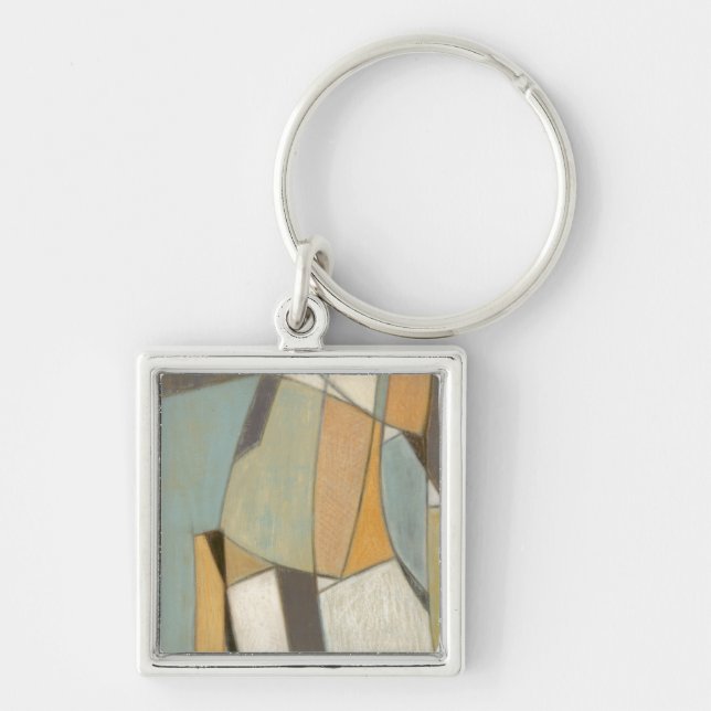Abstract Composition with Muted Colours Key Ring (Front)