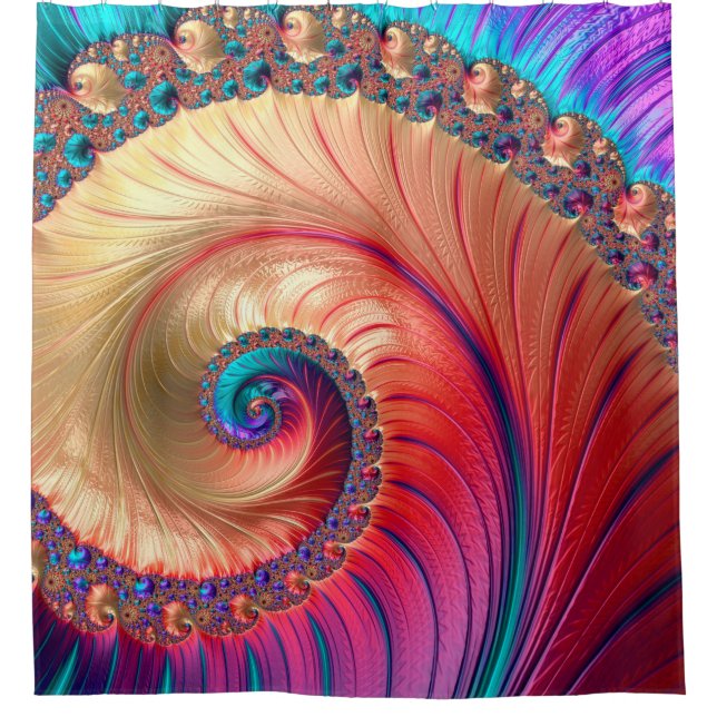 Abstract Computer generated Fractal design. A frac Shower Curtain (Front)