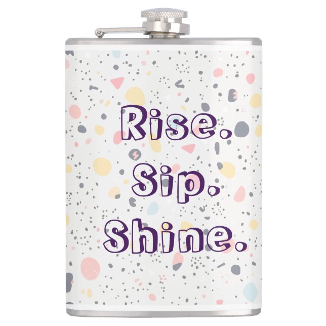 Abstract Confetti – Modern High-Energy Pattern Hip Flask (Front)