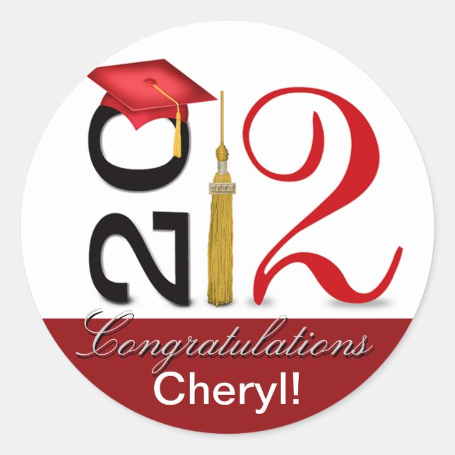 Abstract Congratulations Graduate - 2012 Tassel Classic Round Sticker (Front)