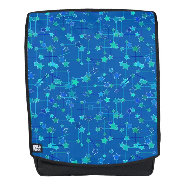 Abstract Constellation of Stars, Cobalt Blue Backpack (Front)