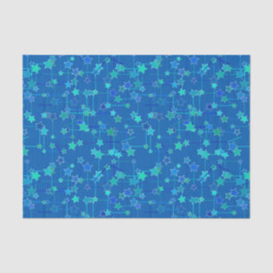 Abstract Constellation of Stars, Cobalt Blue Tissue Paper