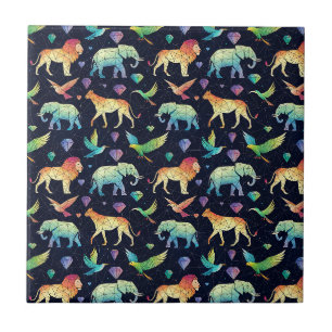 Abstract Constellation Wildlife Animal Pattern Art Tile
