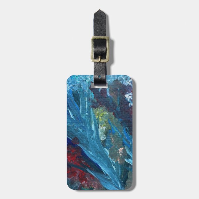 Abstract contemporary colourful luggage tag (Front Vertical)