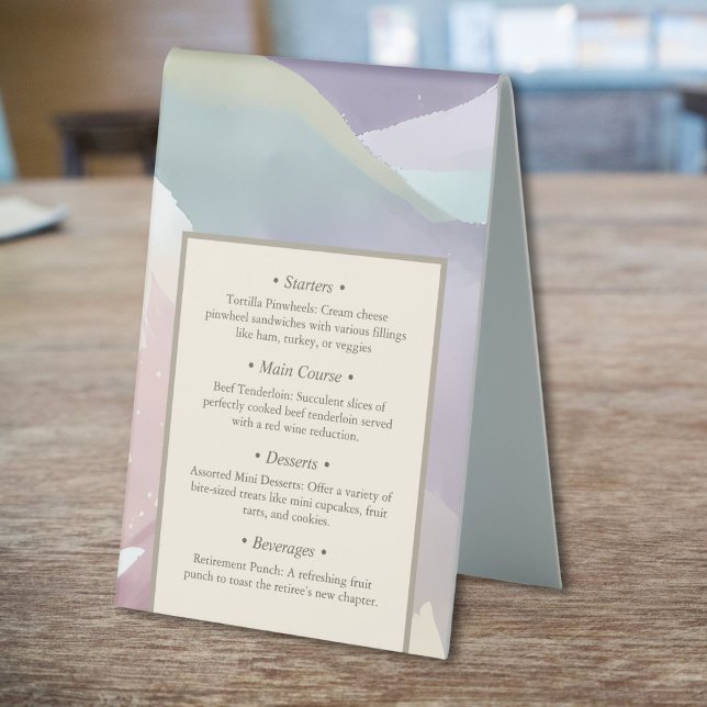 Abstract Contemporary Elegant Retirement Party (Abstract Contemporary Elegant Retirement Party Table Tent Sign)