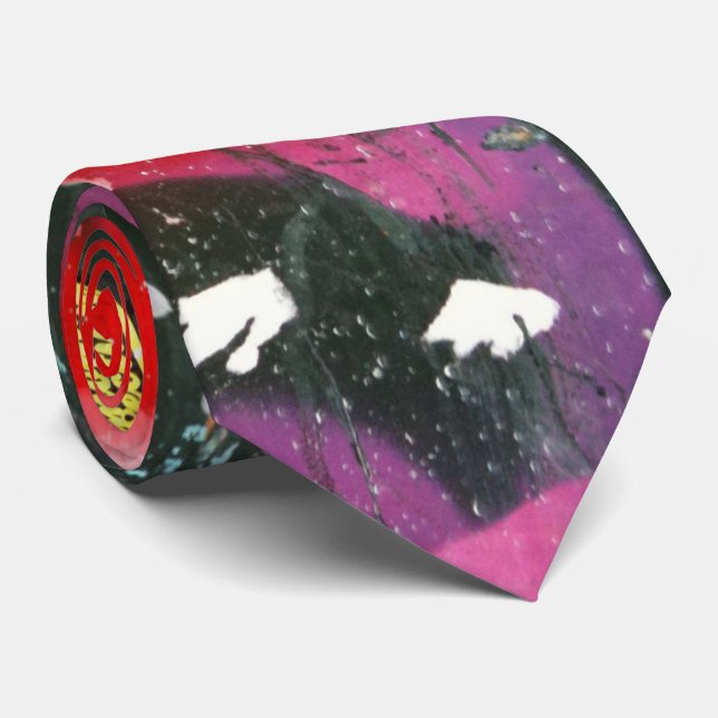 Abstract Contemporary Graffiti Neck Tie (Rolled)