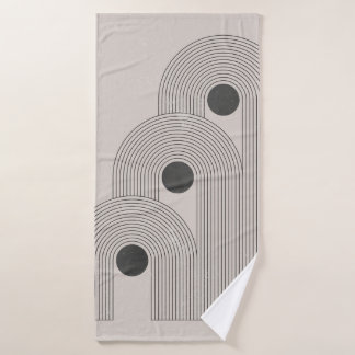 Abstract contemporary mid century poster with geom bath towel