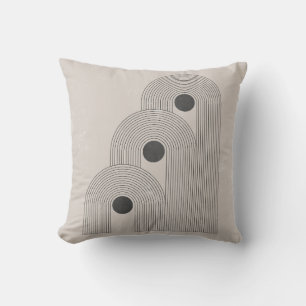 Abstract contemporary mid century poster with geom cushion