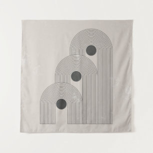 Abstract contemporary mid century poster with geom tapestry