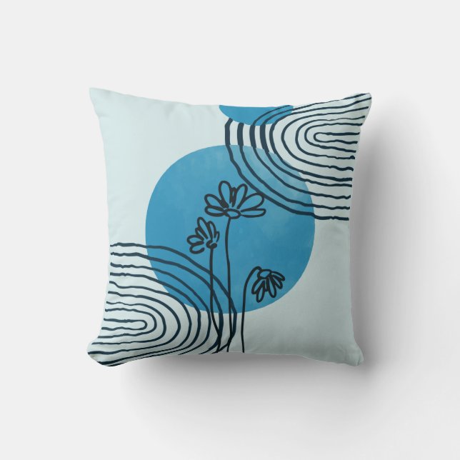 Abstract contemporary midcentury tropical leaf 03 cushion (Front)