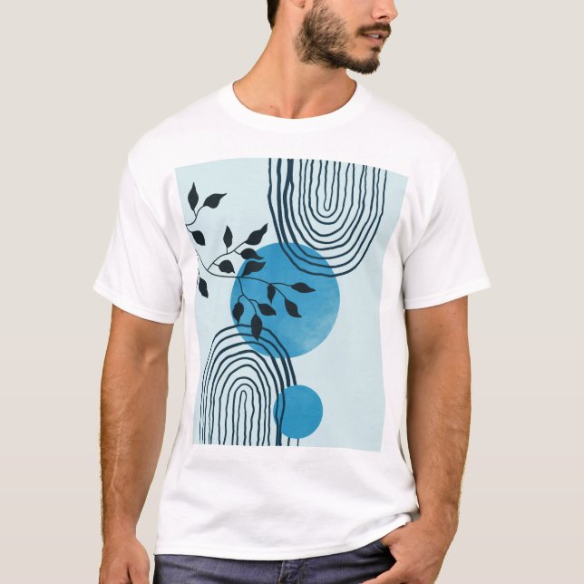 Abstract contemporary midcentury tropical leaf 1/3 T-Shirt (Front)