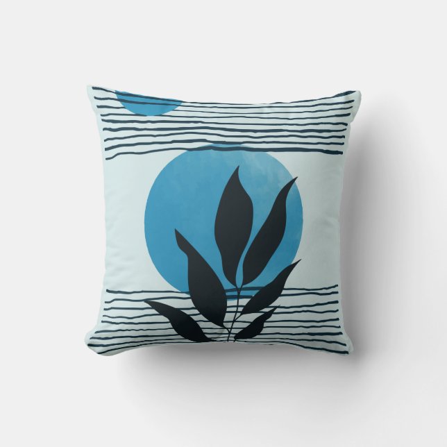 Abstract contemporary midcentury tropical leaf 2/3 cushion (Front)