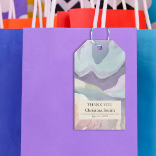 Abstract Contemporary Retirement Thank You Favour Gift Tags