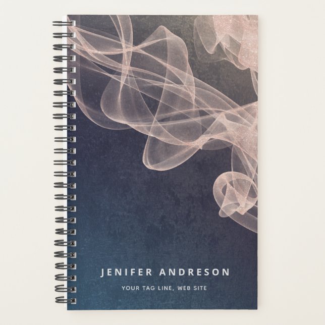 Abstract contemporary rose gold glitter  planner (Front)