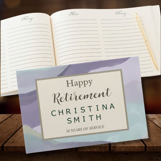 Abstract Contemporary Watercolor Retirement Party Guest Book (Abstract Contemporary Watercolor Retirement Party Guest Book)