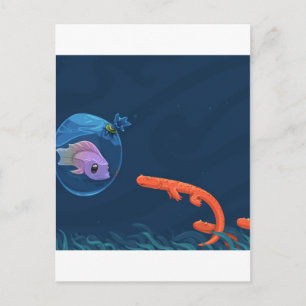 Abstract Cool Fish Bags Postcard