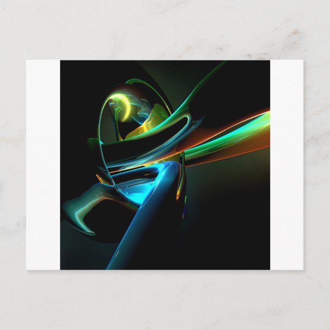 Abstract Cool Light Show Postcard (Front)
