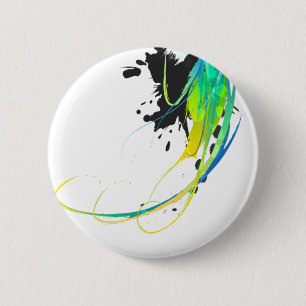 Abstract cool waters Paint Splatters 6 Cm Round Badge