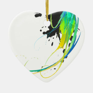 Abstract cool waters Paint Splatters Ceramic Tree Decoration