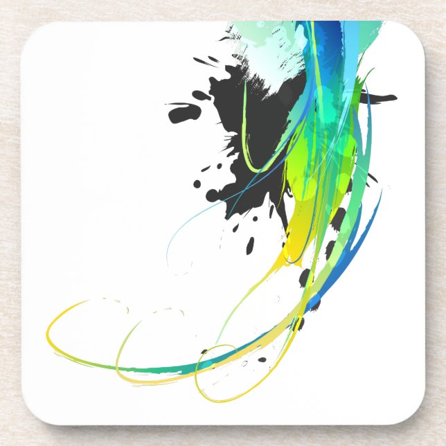 Abstract cool waters Paint Splatters Coaster (Front)