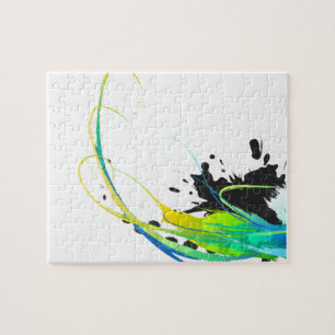 Abstract cool waters Paint Splatters Jigsaw Puzzle