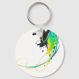 Abstract cool waters Paint Splatters Key Ring