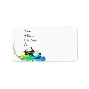 Abstract cool waters Paint Splatters Label